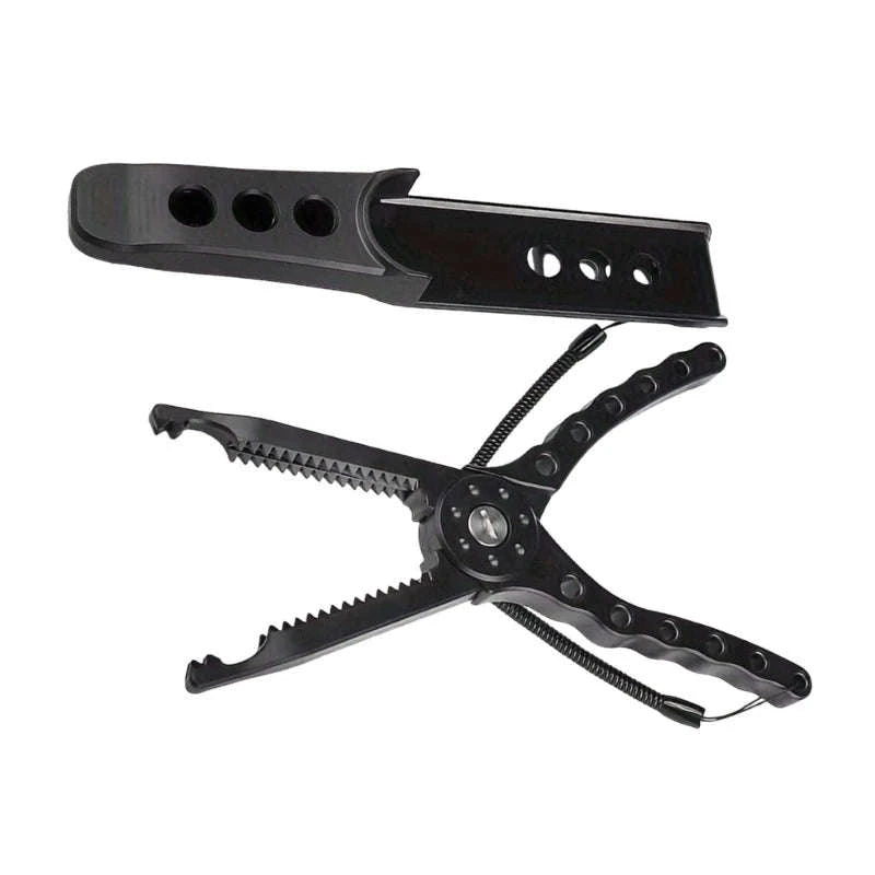 Multipurpose Fishing Pliers with Fish Grip & Hook Remover Tool-black