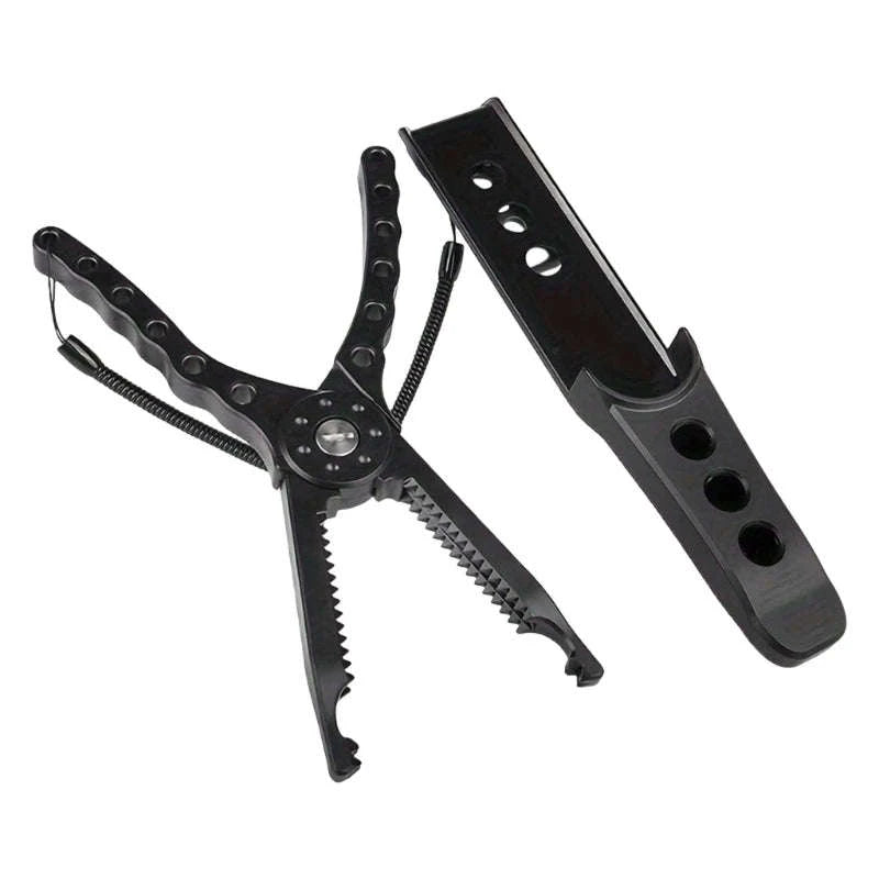 Multipurpose Fishing Pliers with Fish Grip & Hook Remover Tool-black