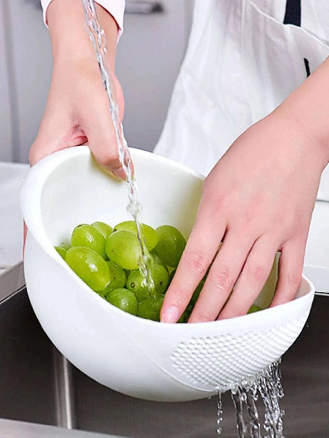 Multipurpose Kitchen Drain Basket Colander for Easier Prep-Blue