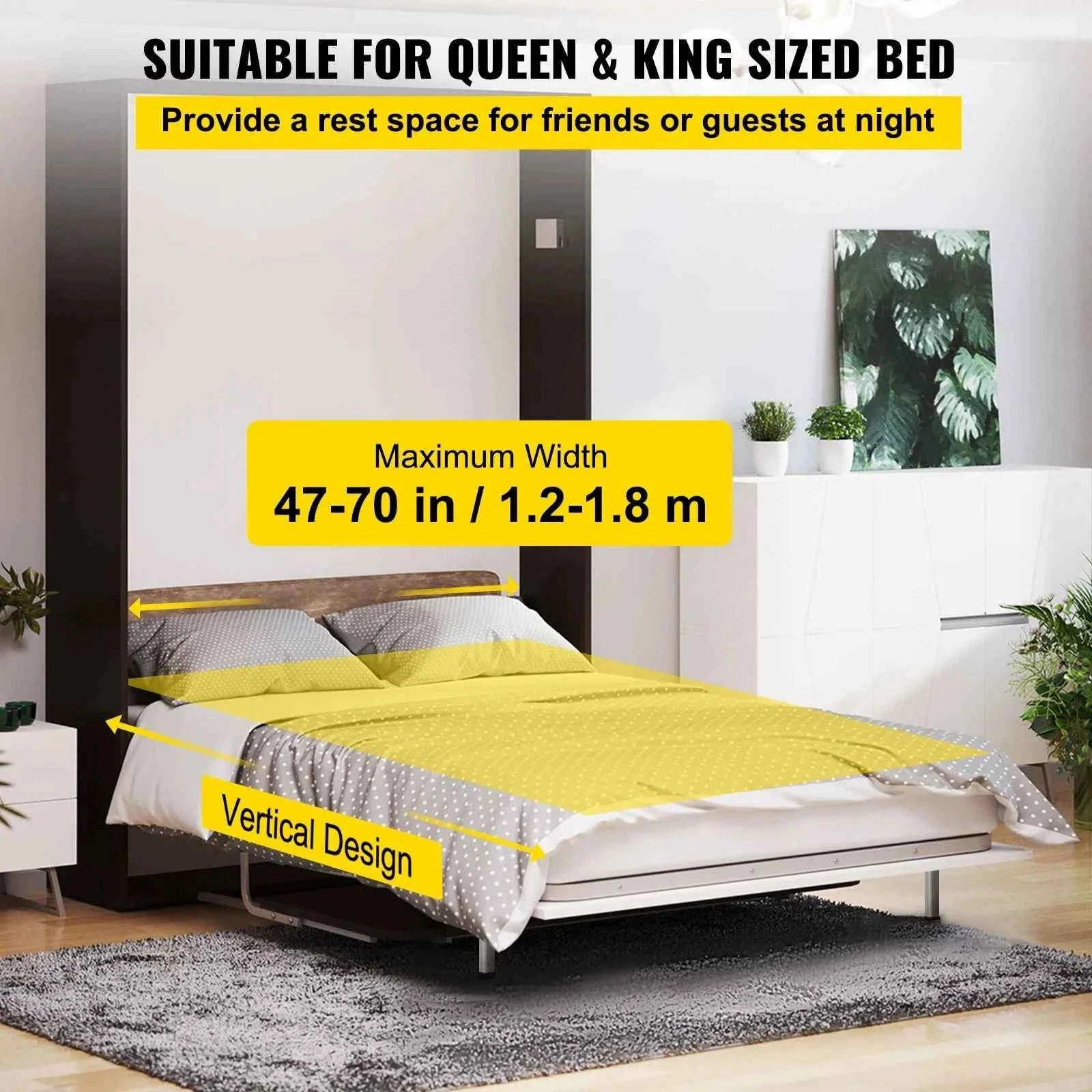 Murphy Bed Hardware Kit for Queen or King Wall Beds-Vertical / United States