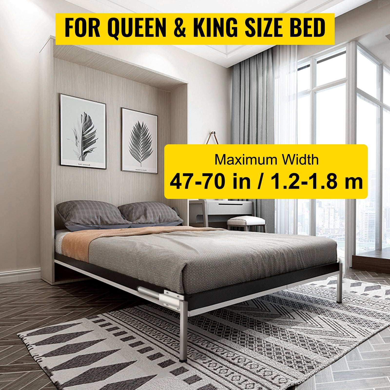 Murphy Bed Hardware Kit for Queen or King Wall Beds-Vertical / United States