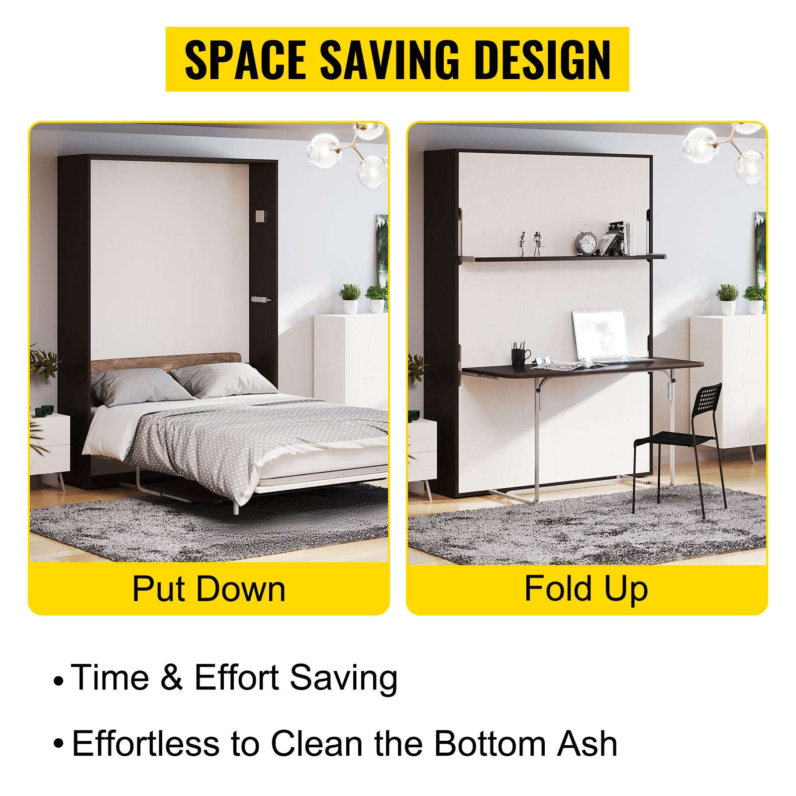Murphy Bed Hardware Kit for Queen or King Wall Beds-Vertical / United States