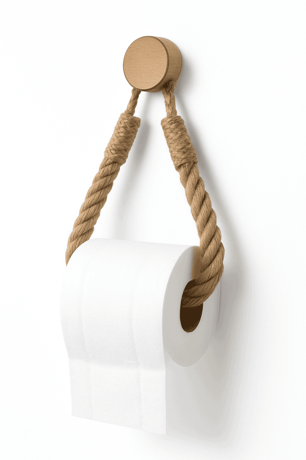 Nail-Free Boho Rope Towel Holder for Wall-Mounted Storage-square hemp