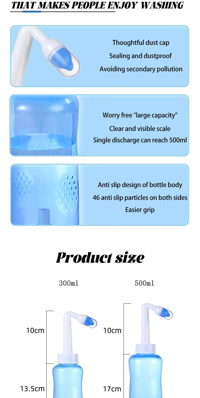 Nasal Irrigator Nose Wash Cleaner for Adults and Children-Manual 300ml