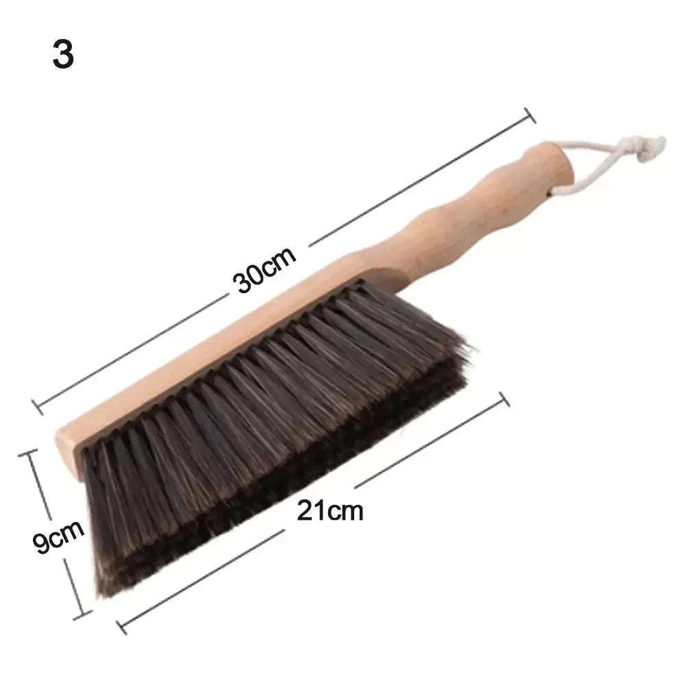 Natural Wood Bristles Palm Pot Brush for Everyday Cleaning-Brown / 2PCS
