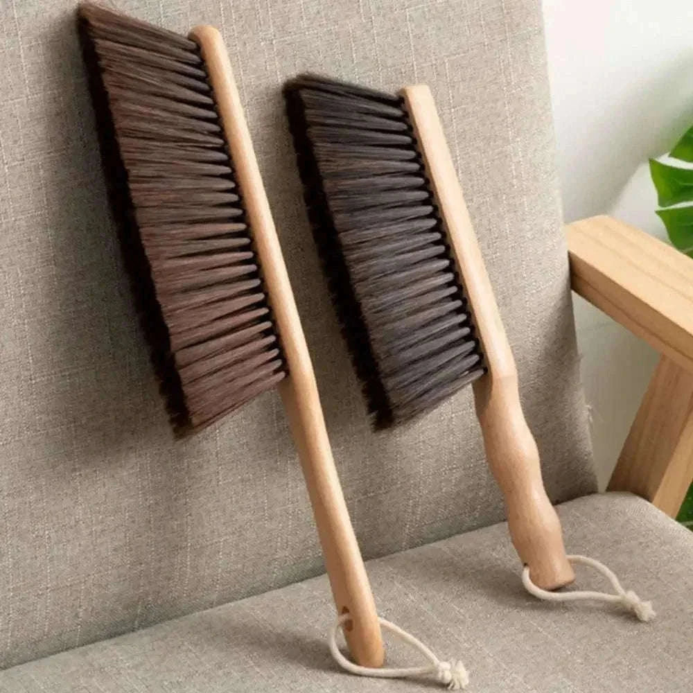 Natural Wood Bristles Palm Pot Brush for Everyday Cleaning-Brown / 2PCS