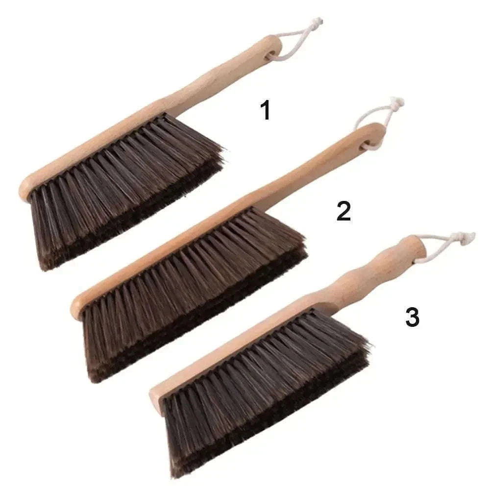 Natural Wood Bristles Palm Pot Brush for Everyday Cleaning-Brown / 2PCS