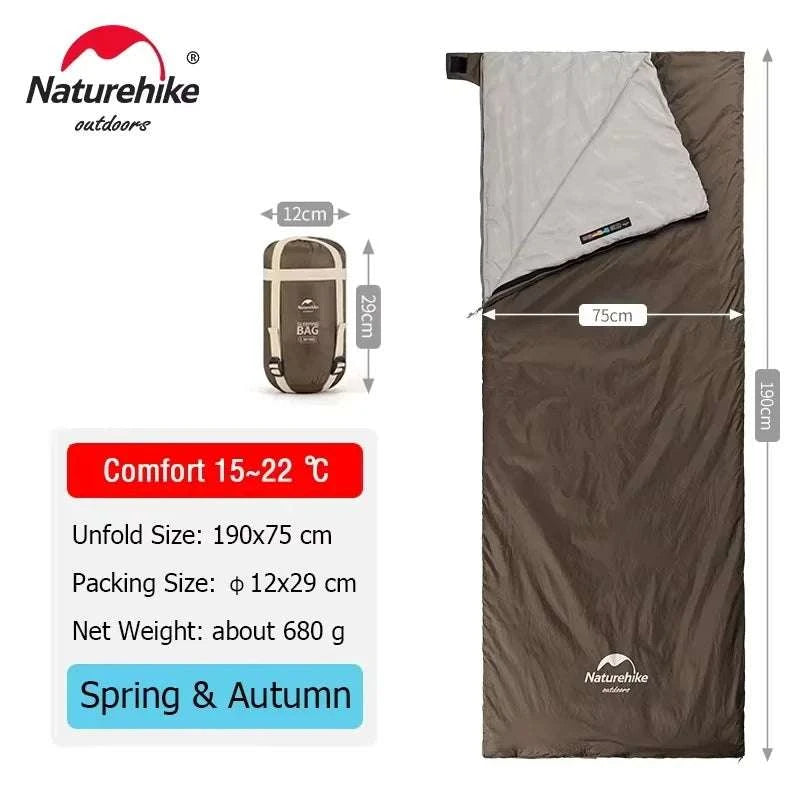 Naturehike LW180 Ultralight Sleeping Bag for Camping & Hiking-Green - 190x75 cm / China Mainland