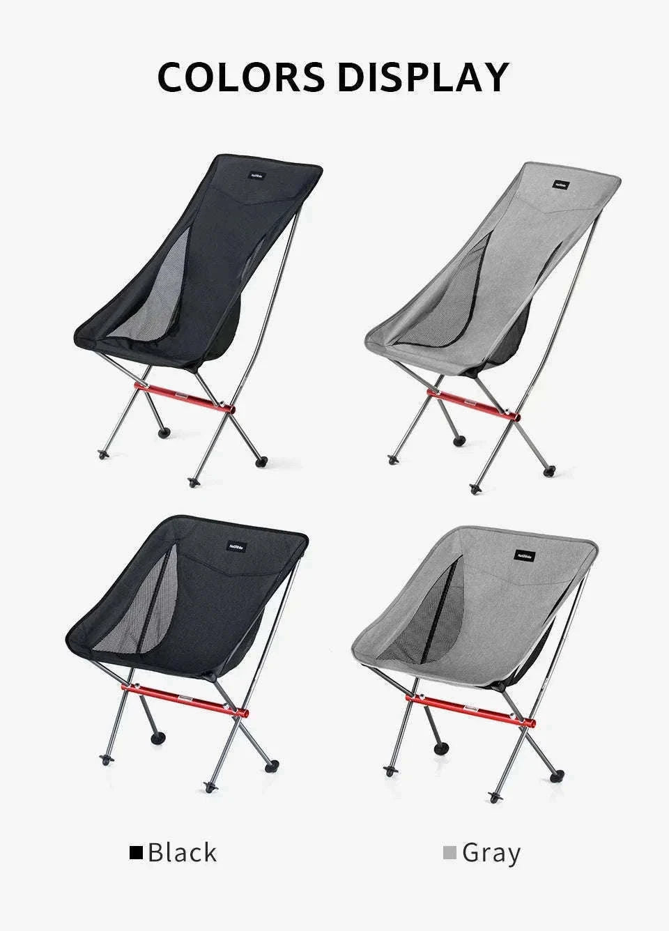 Naturehike Ultralight Folding Camping Chair for Outdoor Use-YL05 - Gray / United States