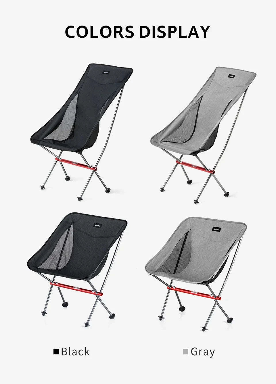 Naturehike Ultralight Folding Camping Chair for Outdoor Use-YL05 - Gray / United States