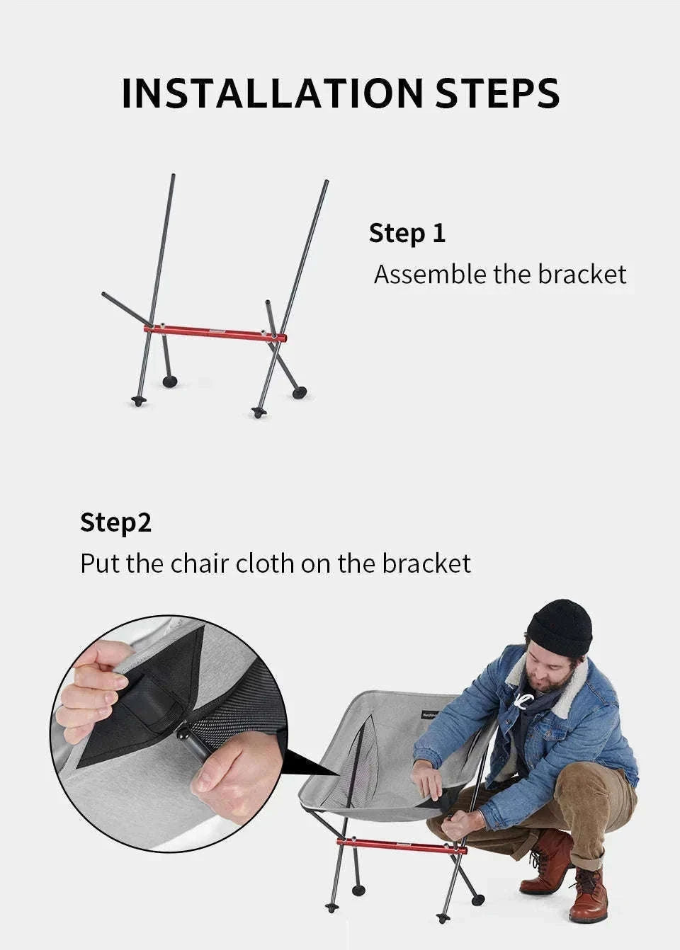 Naturehike Ultralight Folding Camping Chair for Outdoor Use-YL05 - Gray / United States
