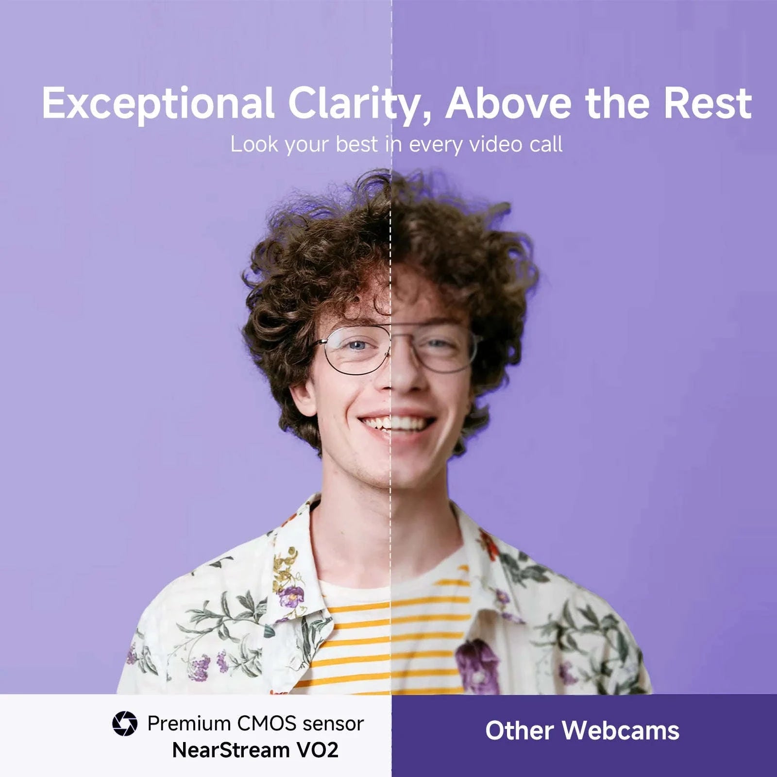 NearStream 1080P 60FPS USB Webcam with AI Noise‑Canceling Mic-V02-AF / CHINA