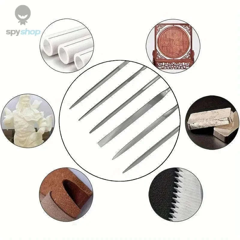 Needle File Set with Ergonomic Grips for Precision Shaping-5pc / 150mm / Other