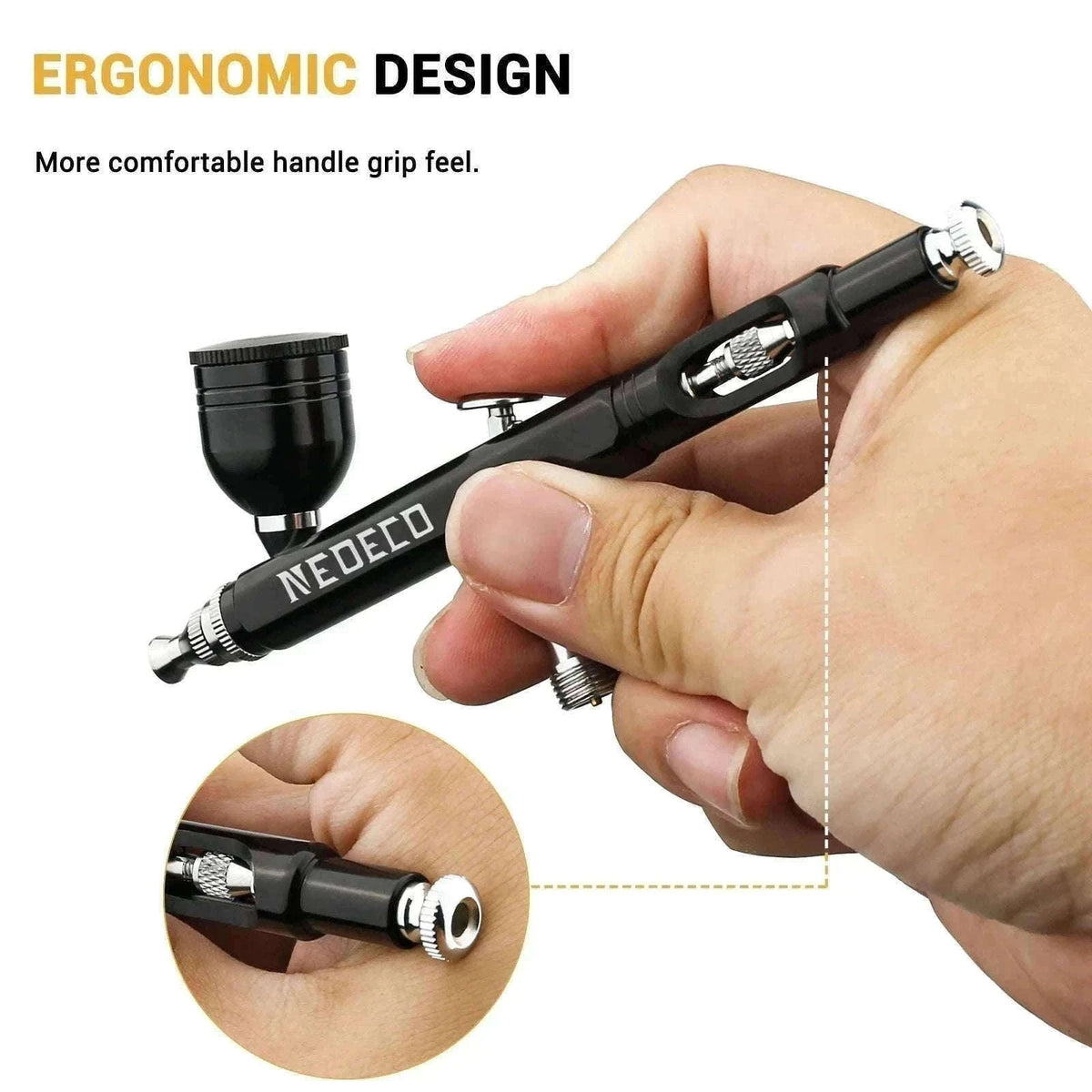 Neoeco 30PSI Airbrush Kit for Precision Creative Projects-NCT-SJ33B500K-S1 / EU Plug