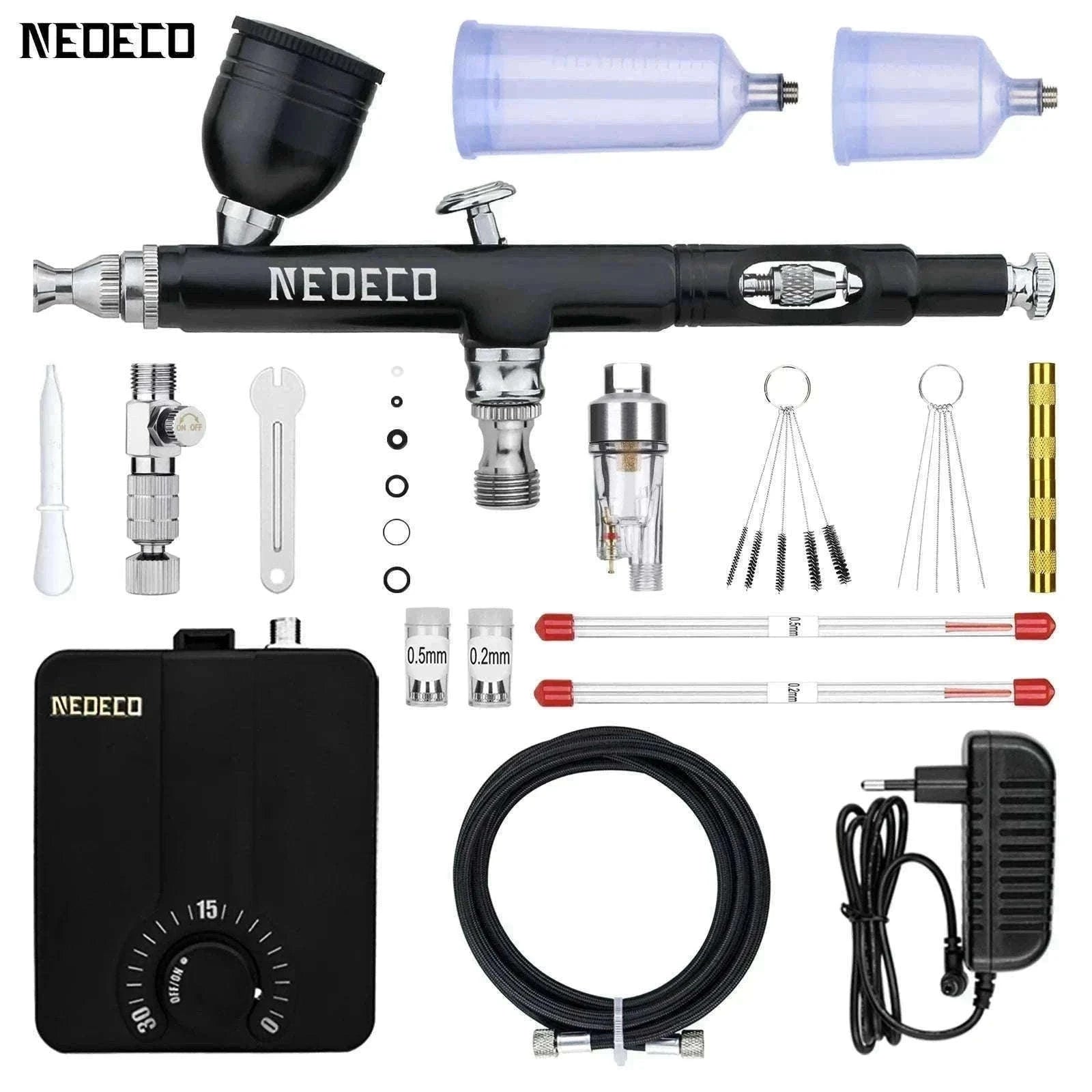 Neoeco 30PSI Airbrush Kit for Precision Creative Projects-NCT-SJ33B500K-S1 / EU Plug