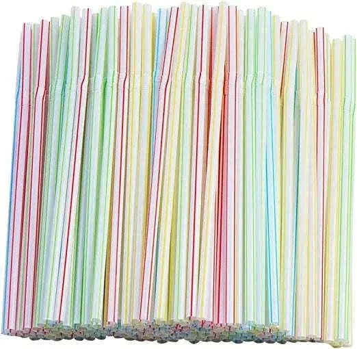Neon Colored Flexible Drinking Straws, 1000 Count-