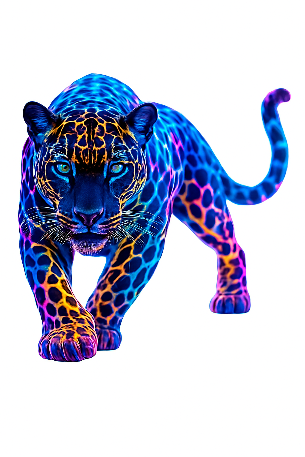 Neon Leopard Motorcycle Sticker for Bold Custom Style-FGLH11-1PC / 14x15cm