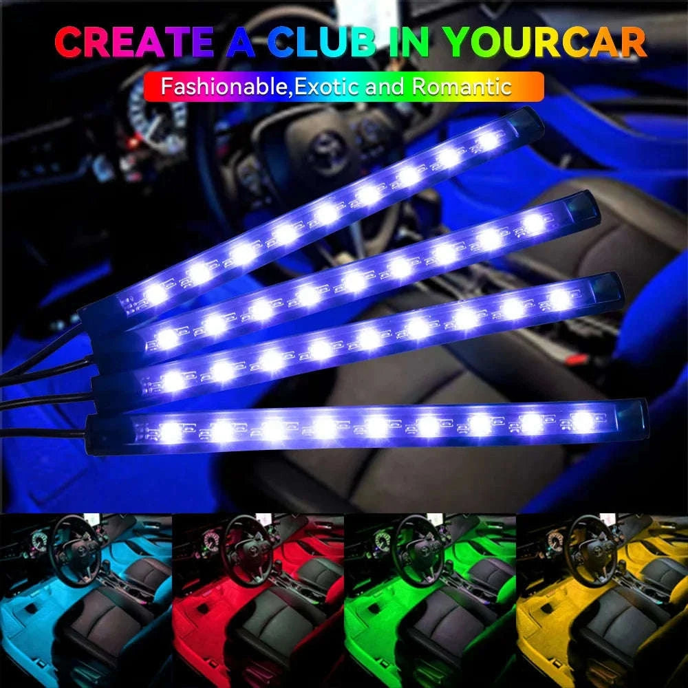 Neon RGB LED Car Foot Lights-36LED Remote Cig