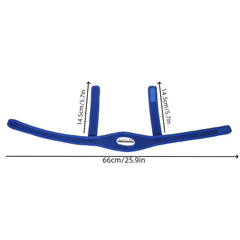 Neoprene Anti Snore Chin Strap for Restful Sleep-Blue