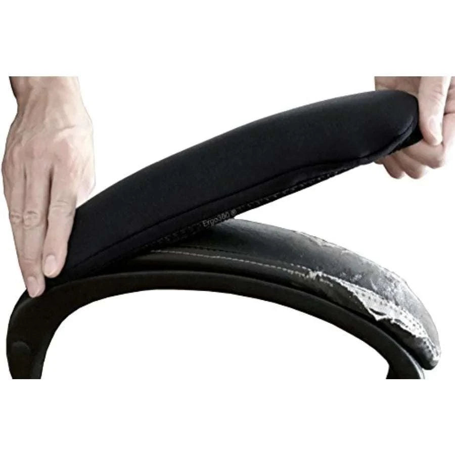 Neoprene Chair Armrest Covers Set of 2, Stretch Fit 13"–17" Pads-United States / Black