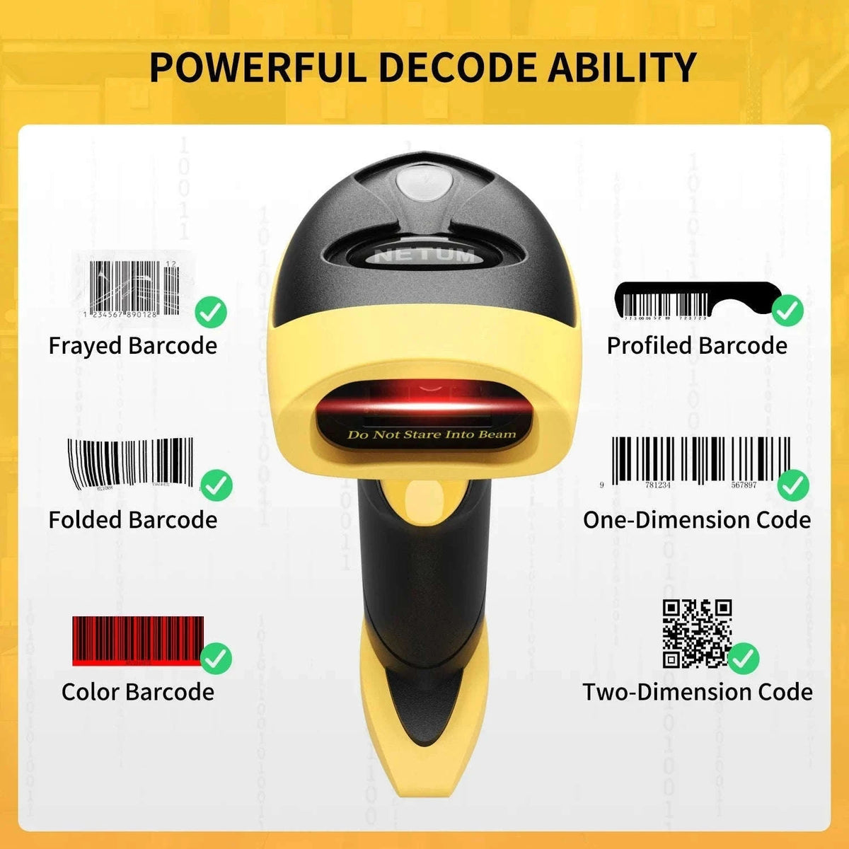 NETUM L8BL Bluetooth 2D & L5 Wired QR Barcode Scanner Bundle-L8BLPro Bluetooth 2D