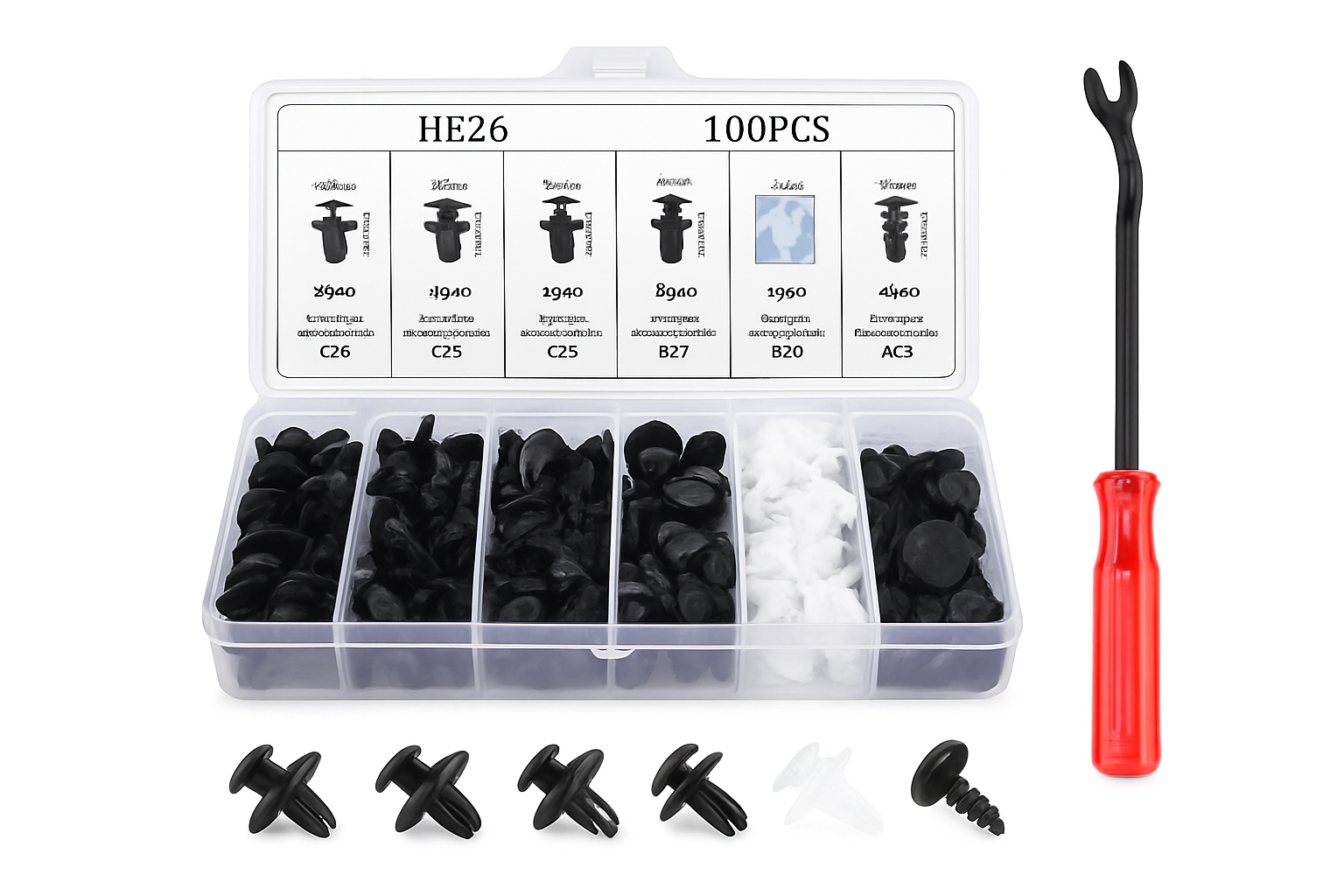 Car Fastener Clips Mixed Push Retainer Pin Rivet Kit
