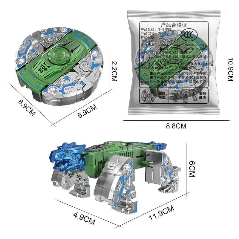 New creative decompression drop resistant fingertip Rotational gyroscope mechanical deformation robot children's toy Boy Gift-C / China Mainland