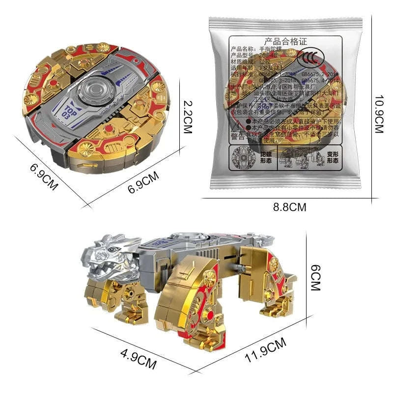 New creative decompression drop resistant fingertip Rotational gyroscope mechanical deformation robot children's toy Boy Gift-C / China Mainland