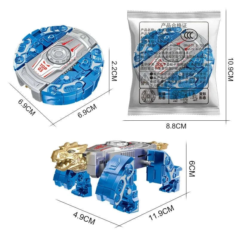 New creative decompression drop resistant fingertip Rotational gyroscope mechanical deformation robot children's toy Boy Gift-C / China Mainland