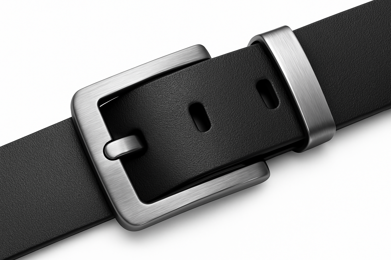 Men's Leather Cowhide Belt with Metal Pin Buckle