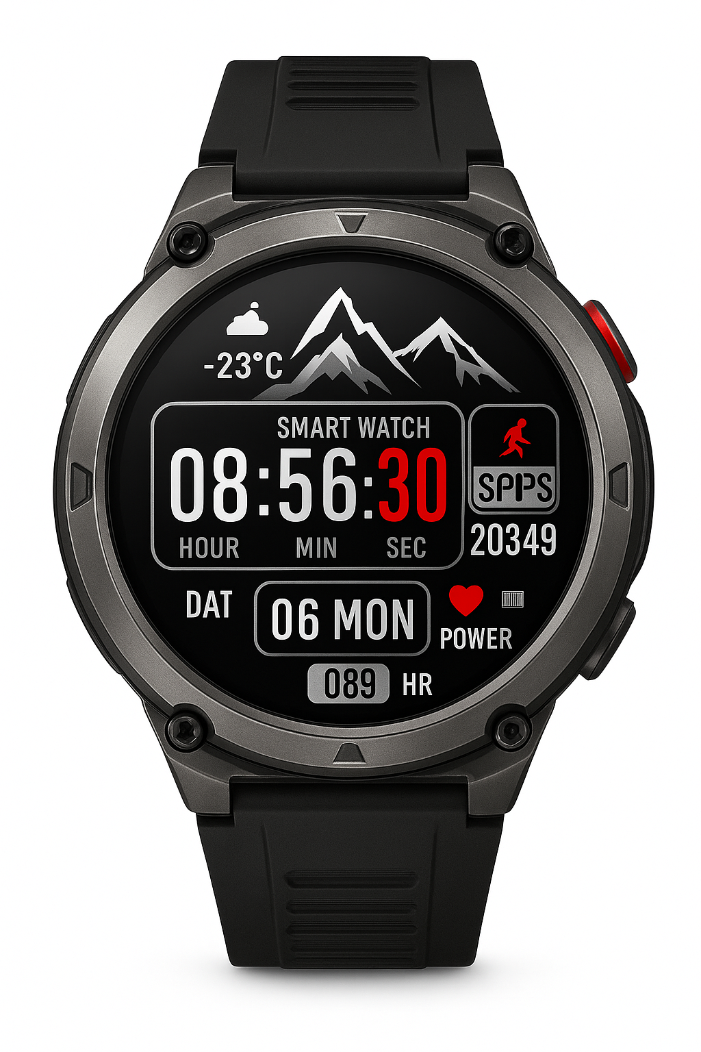 Ασύρματο εξωτερικό smartwatch με κλήσεις Bluetooth με πυξίδα & φακό