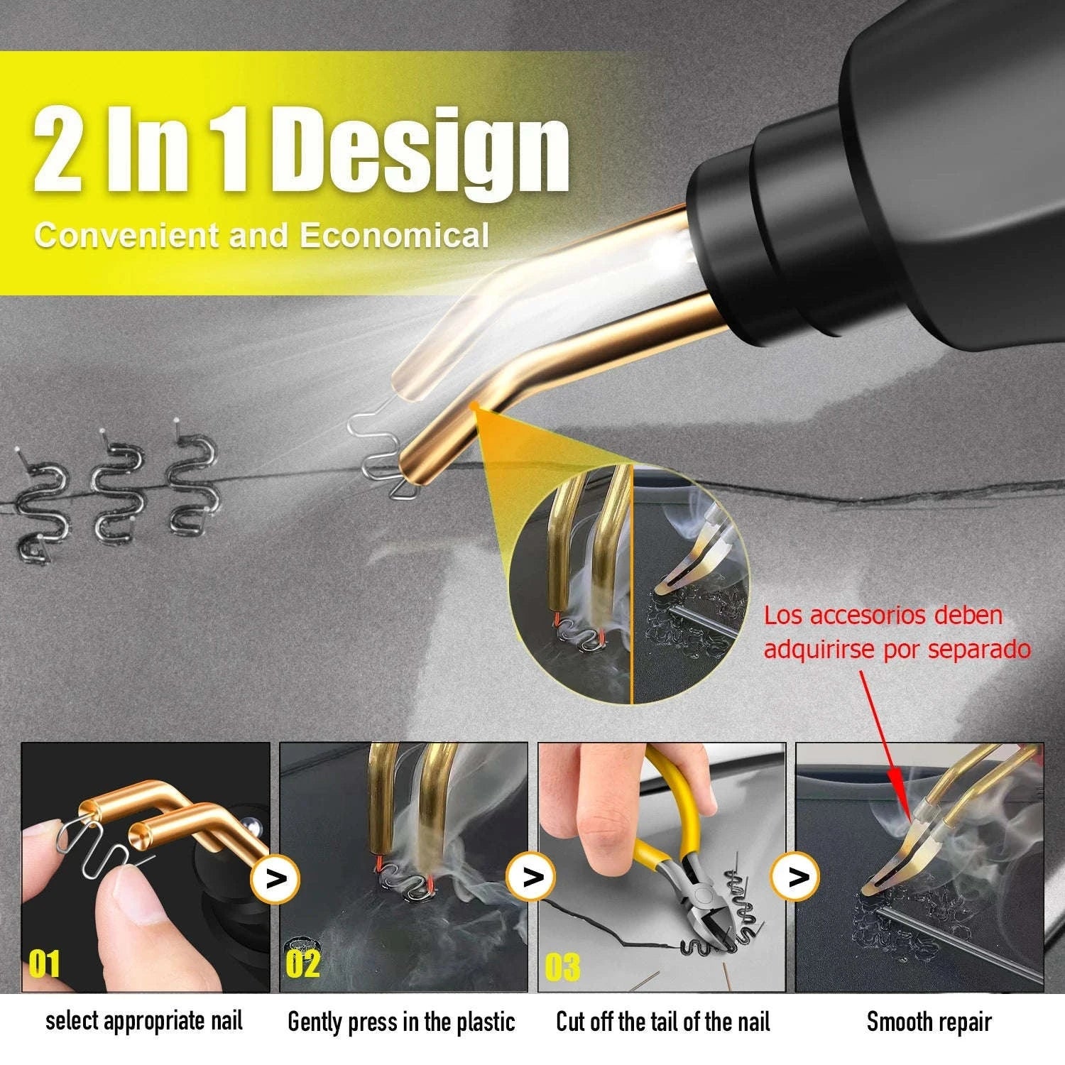 New Plastic Welding Gun Car Bumper Repair Kit-Paper box set / 220V / spain