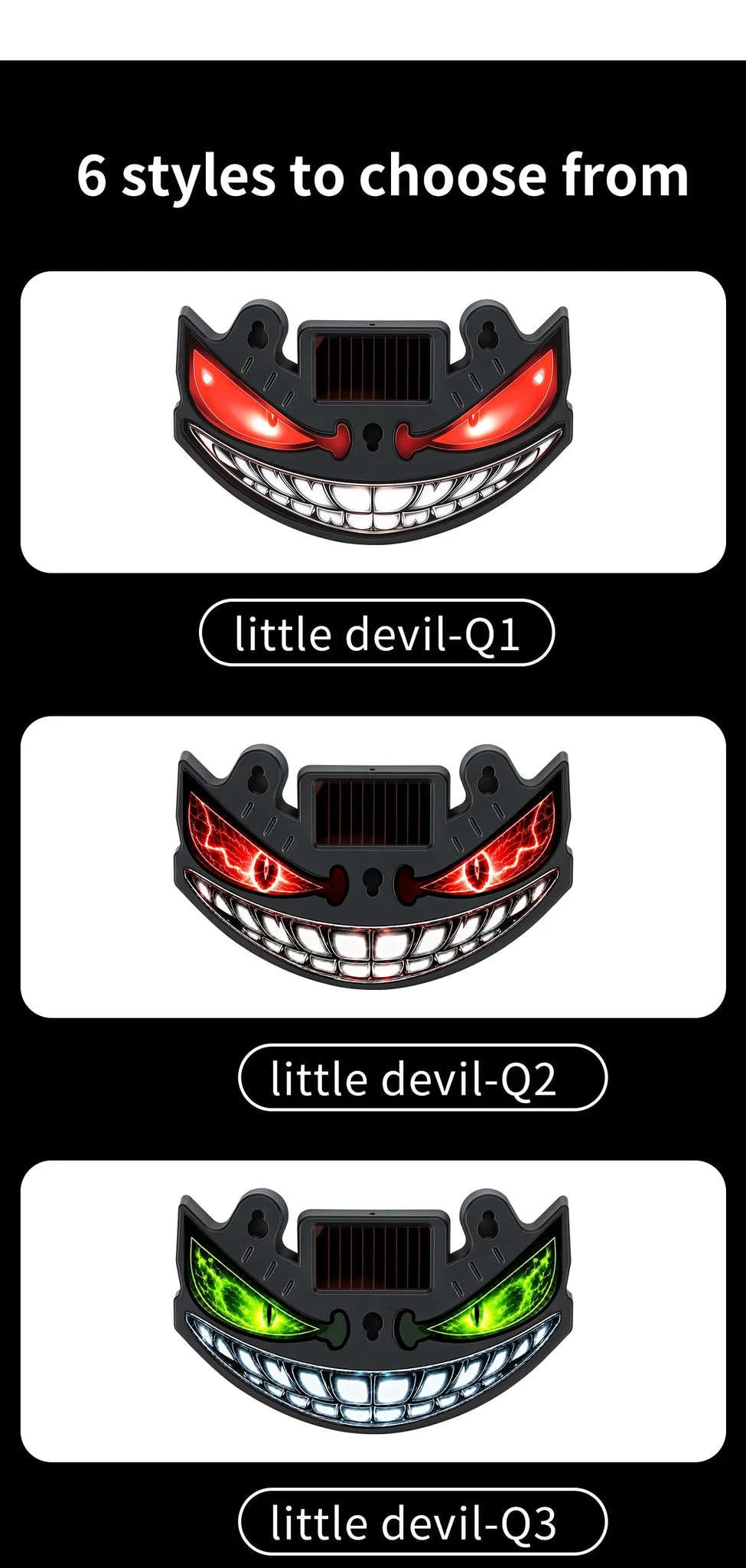 New popular Devil's Eye solar charging dynamic LED light multi-mode warning decorative light without wiring-Q3