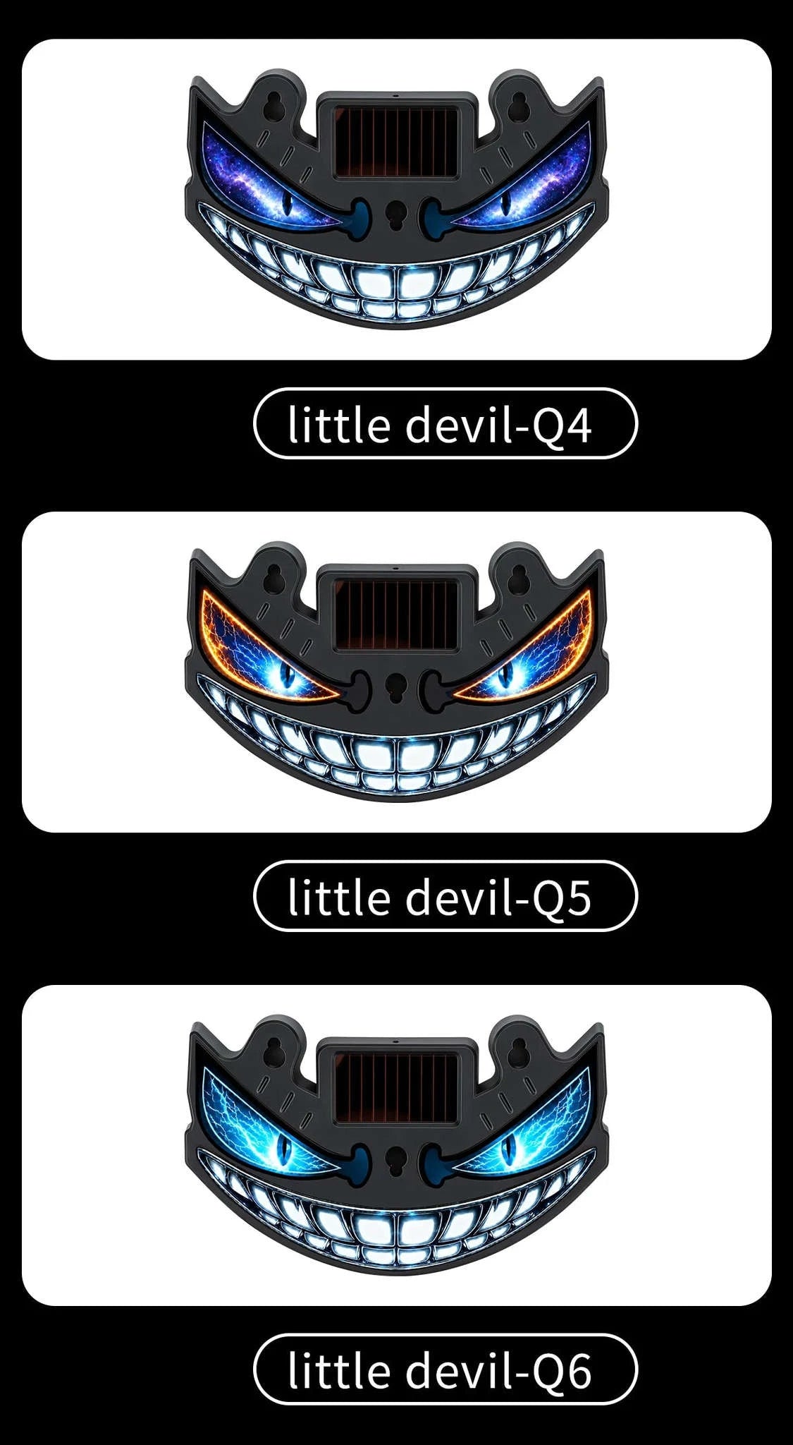 New popular Devil's Eye solar charging dynamic LED light multi-mode warning decorative light without wiring-Q3