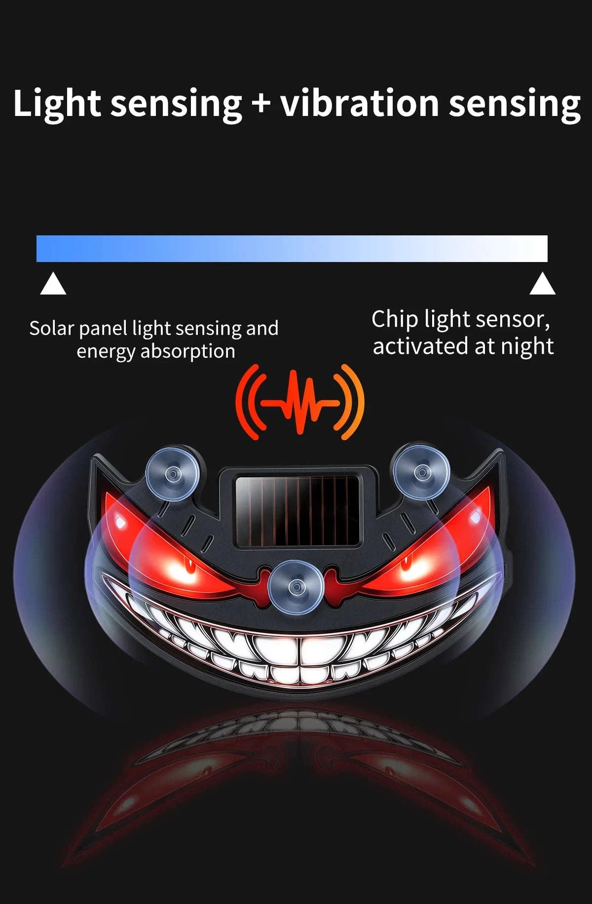 New popular Devil's Eye solar charging dynamic LED light multi-mode warning decorative light without wiring-Q3