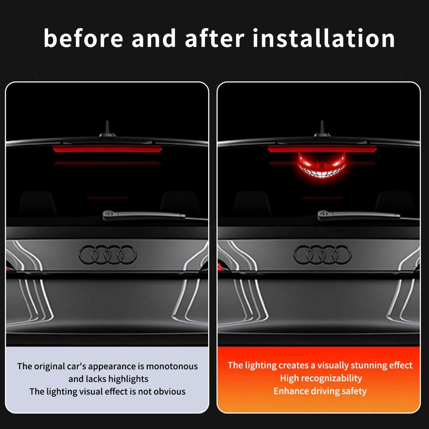 New popular Devil's Eye solar charging dynamic LED light multi-mode warning decorative light without wiring-Q3
