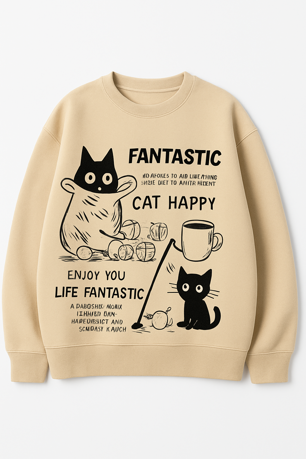 Unisex-T-Shirt mit koreanischem Cartoon-Print