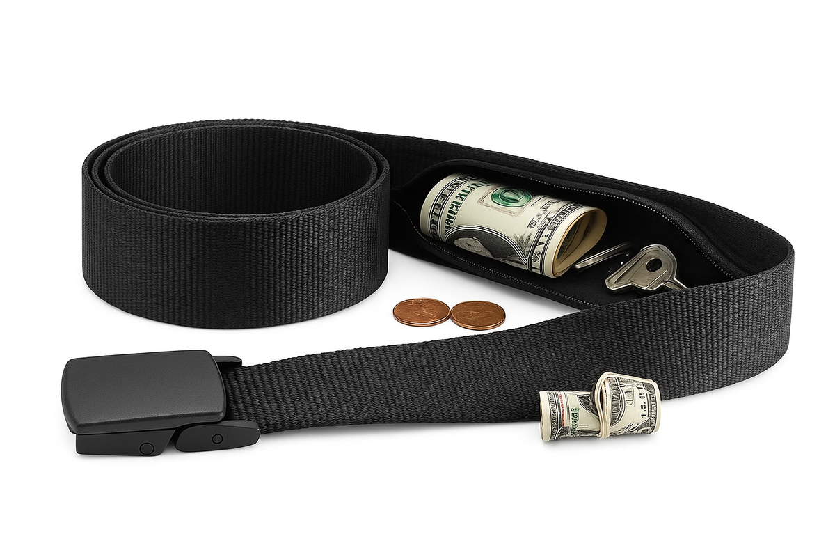 New Travel Cash Anti Theft Belt Waist Bag Women Portable Hidden Money Strap Belt Wallet Waist Pack Men Hiding Belt For Men Women