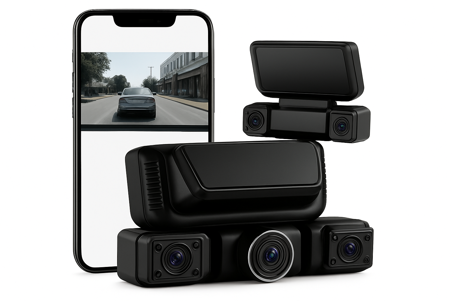 4-Channel 360° WiFi Dash Cam with 1080P Recording & Parking Monitor