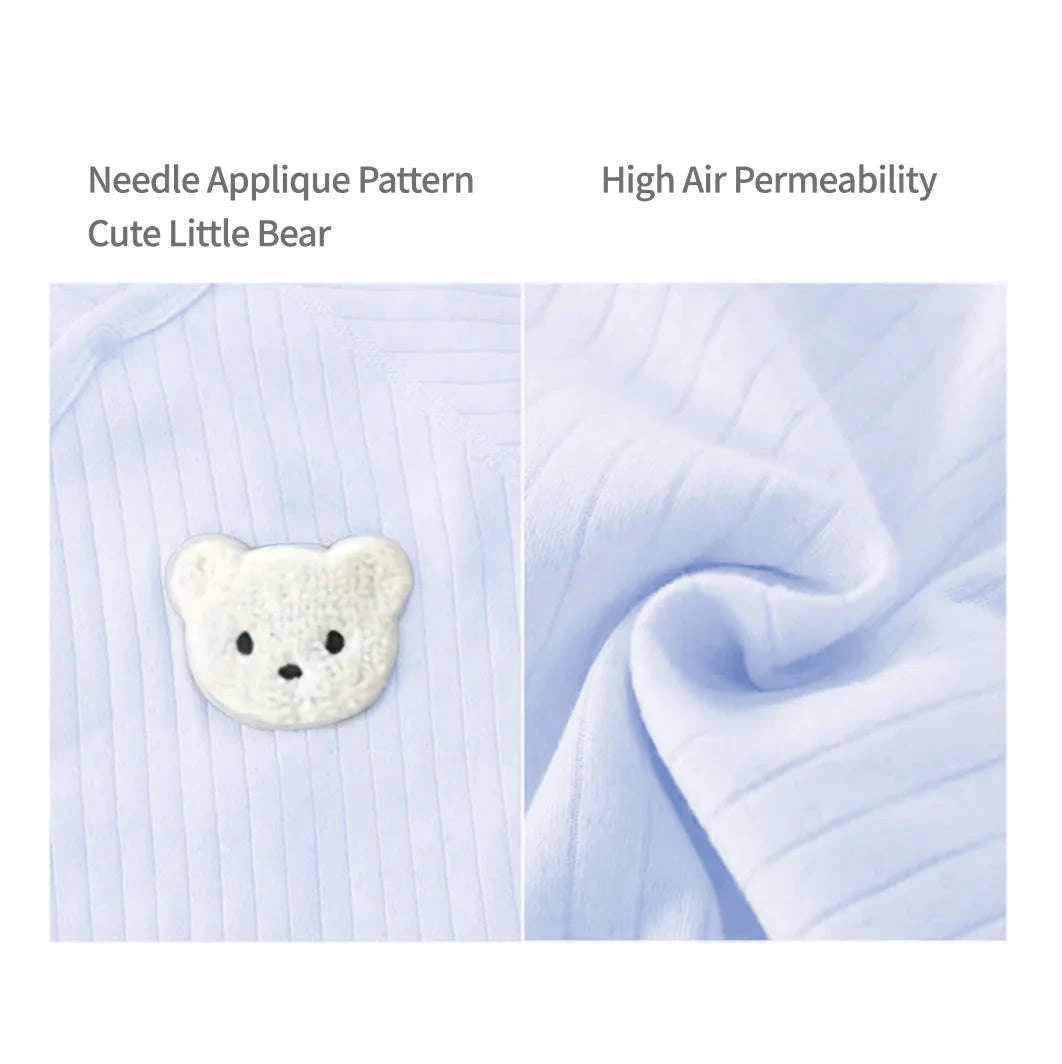 Newborn Cotton Onesie Winter Bodysuit-Blue / 6M