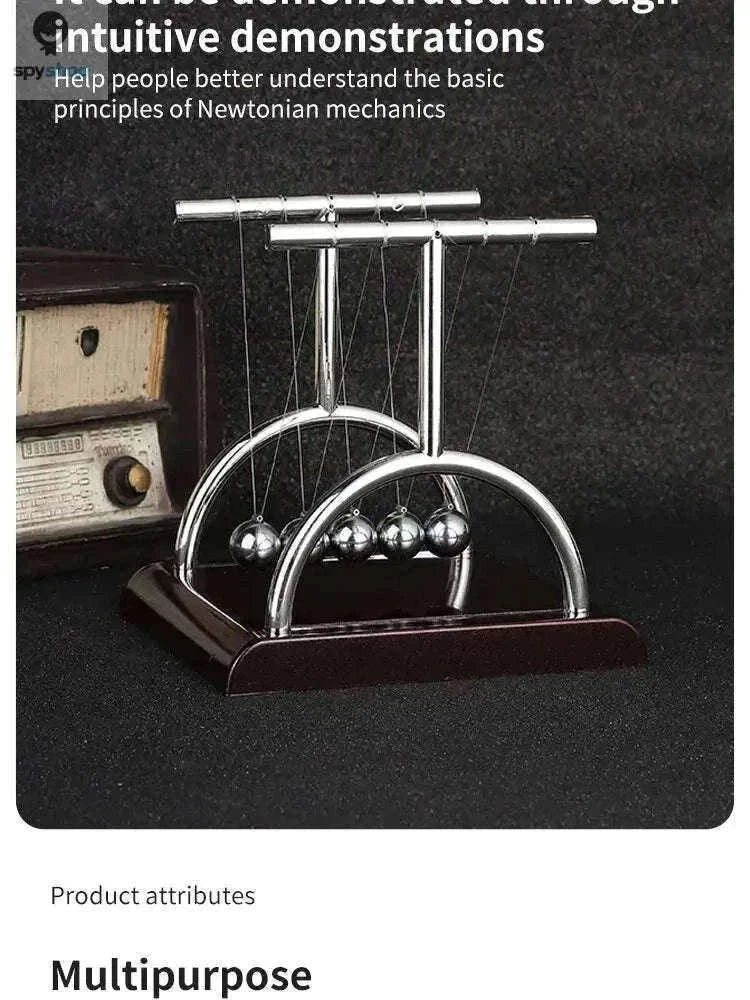 Newton's Cradle Desktop Toy for Desk Decor and Focus-Little T Pool
