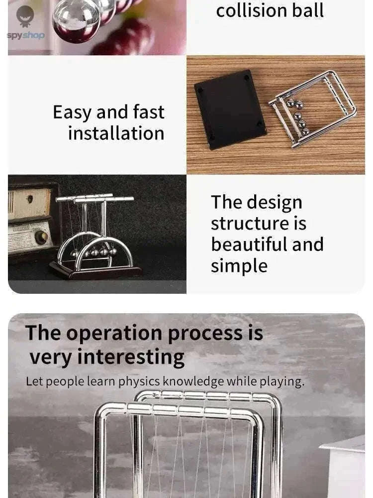 Newton's Cradle Desktop Toy for Desk Decor and Focus-Little T Pool