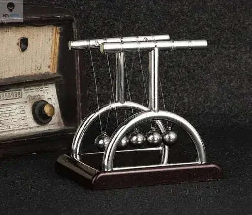 Newton's Cradle Desktop Toy – Steel Ball Balance Display for Office and Home-Little T Pool