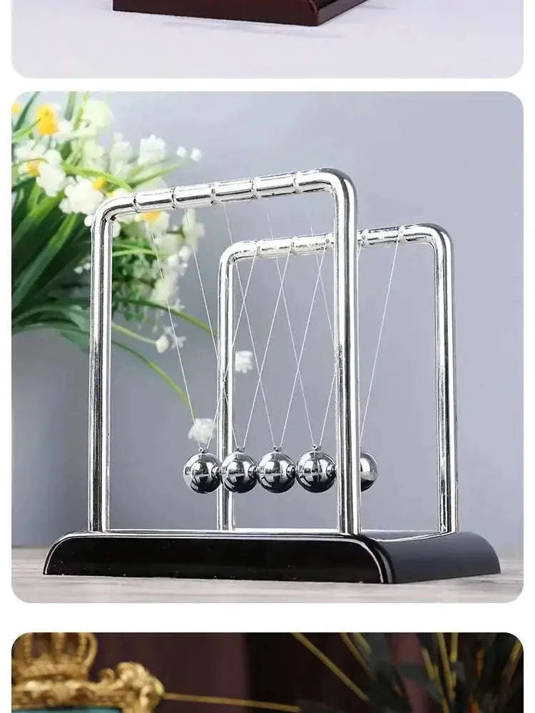 Newton's Cradle Desktop Toy – Steel Ball Balance Display for Office and Home-Little T Pool