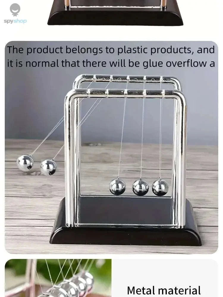 Newton's Cradle Desktop Toy – Steel Ball Balance Display for Office and Home-Little T Pool