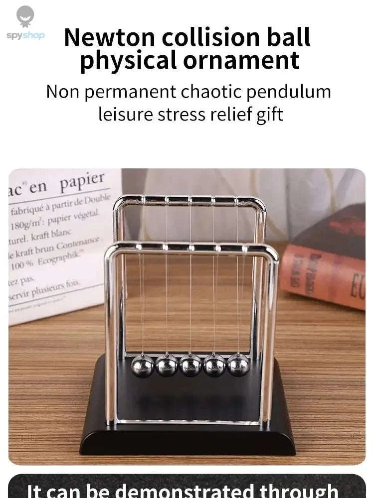 Newton's Cradle Desktop Toy – Steel Ball Balance Display for Office and Home-Little T Pool