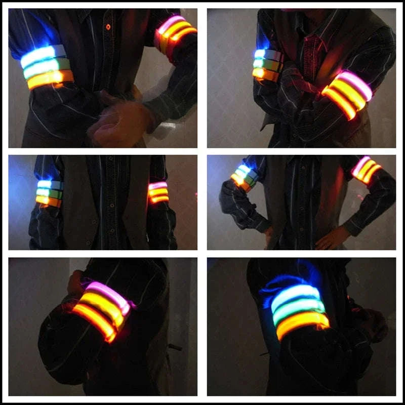 Night Running Armband LED Safety Light-Blue