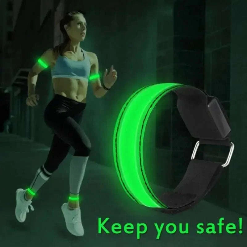 Night Running Armband LED Safety Light-Blue