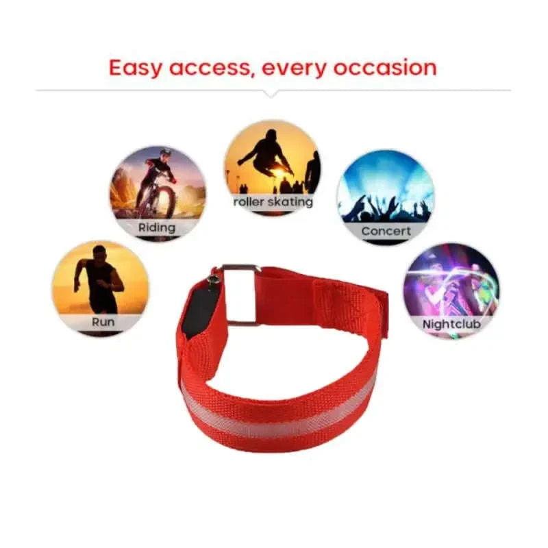 Night Running Armband LED Safety Light-Blue