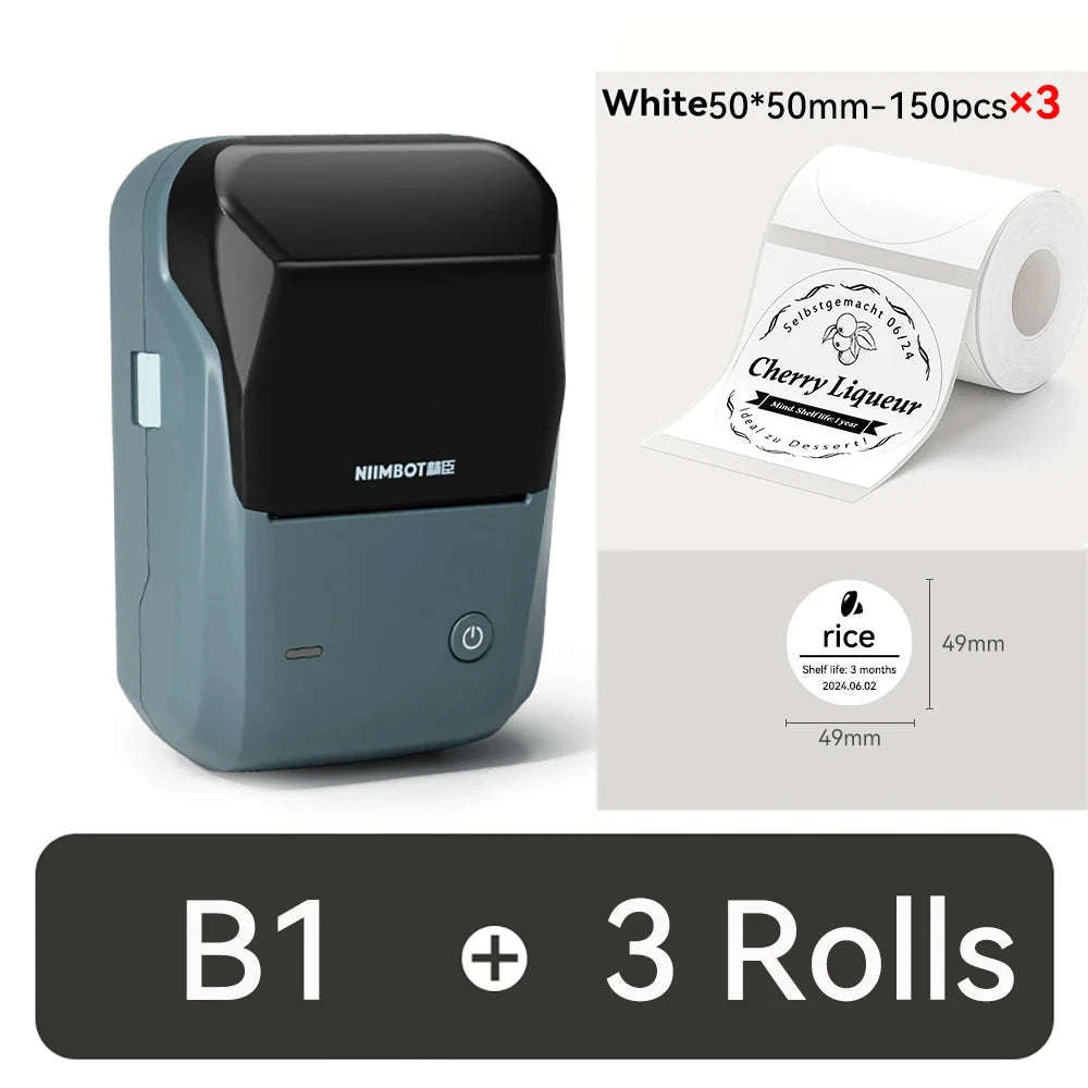 NIIMBOT B1 Portable Thermal Label Printer-Green-50x80-3R / China Mainland